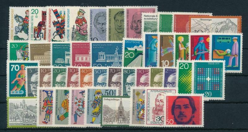 West Germany Bundespost 1970 Complete Year Set  MNH