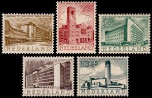 ✔️ NETHERLANDS 1955 - MODERN ARCHITECTURE - SC. B276/80 NVPH 655/659 ** MNH $20