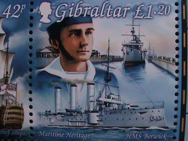 ​GIBRALTAR 1999- SC#801a MARITIME HERITAGE MNH S/S-CV-10 SCOTT CATALOG VALUE $10