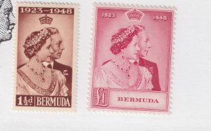 BERMUDA # 133-34 Silver Wedding  MINT HINGED