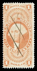 Scott R72c $1.00 Manifest Used Fine Cat $40