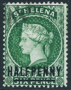 St Helena, Sc #33, 1/2d on 6d, Used