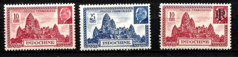 French Indochine  year 1941 Scott # 209, 209A &  262 MH