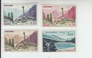 1961  Fr Andorra Gothic Cross & Engolasters Lake (Scott 147-8, 150, 153)  MH