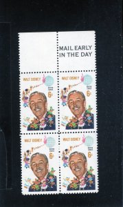 1355 Walt Disney, MNH Top Mail Early blk/4