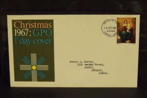 15376   GREAT BRITAIN   FDC # 523      Christmas 1967