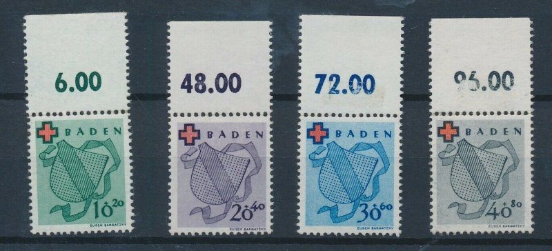 [I35] Baden 1949 red cross good set very fine MNH stamps value $135