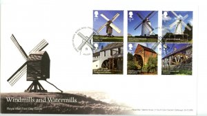 Great Britain 2017 FDC  Windmills and Watermills  Sc# 3616-3621 se tenant pairs