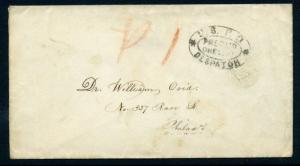 U.S.P.O. Despatch/Pre-Paid/One Cent Handstamp Cover with PF Cert  (USPO-1)