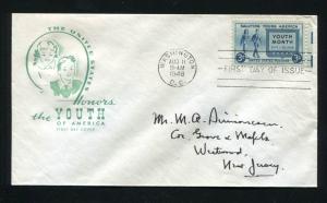 US 963-20 Youth Month Sept 1948 Farnam HF Cachet FDC