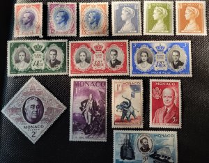 Monaco, 1955-57, Rainier & Grace, Am. Presidents, Jules Verne,1955-57,SCV$4.10
