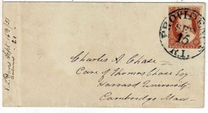 1851 Providence, R.I. cancel on cover, Scott 10