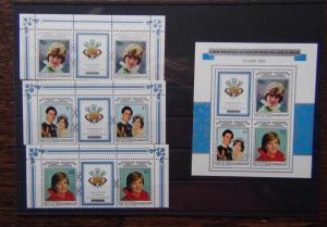 Aitutaki 1982 Birth of Prince William of Wales set & Miniature Sheet MNH