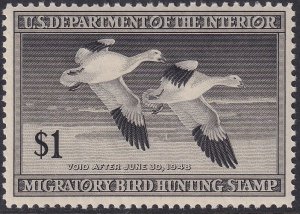 RW14 U.S. 1947 Federal Duck Stamp $1.00 MNH CV $55.00
