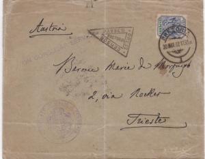 TRANSVAAL 1902 BOER WAR CENSOR COVER ON CONSULAR SERVICE ITALY TO AUSTRIA