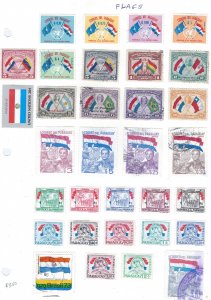 PARAGUAY FLAGS 32 STAMPS STARTS @ LOW PRICE LOOK!