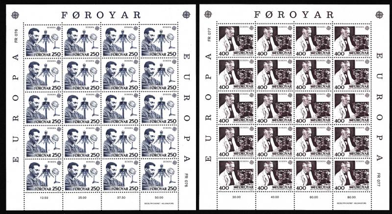 Faroe Is. Europa CEPT issue 1983 2v Sheets of 20 stamps SG#83-84 SC#95-96