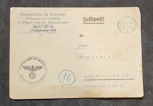 RARE WWII German Feldpost cover KC Holder Luftwaffe HORST SCHILLER Family GABLER