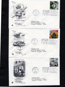 3191a-o Celebrate the 90's, set/15 FDC PCS addressed