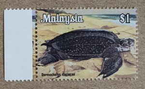 Malaysia 1983 unwatermarked $1 Turtle, MNH. Scott 179a, CV $5.25. SG 276