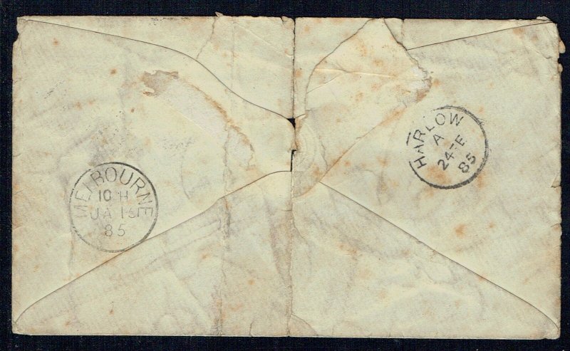 AUSTRALIAN STATES Victoria: 1885 (14 Jan) Tatty and soiled - 41237