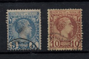 Monaco 1885 5c & 10c fine used SG3 & SG4 WS36990