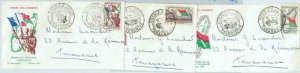 81124 -  MADAGASCAR  - POSTAL HISTORY - set of 3 FDC COVERS  Flags Maps