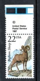 US 2288 MNH North American Wildlife w/ selvage Bighorn Sheep