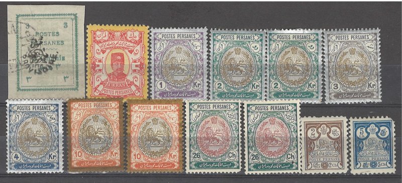 COLLECTION LOT # 4283 IRAN 13 STAMPS 1892+ CLEARANCE CV+$26