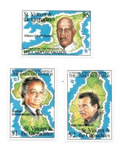 St. Vincent 1994 SC# 2120-2 Caricom Awards, Demas, Wilcott - Set of 3 Stamps MNH