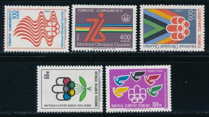 Turkey & Cyprus - Montreal Olympic Games MNH 2X Sets (1976) 