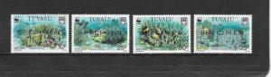 WWF - TUVALU BLUE CORAL #617-620 specimen overprint  MNH