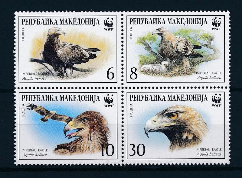 [53664] Macedonia 2001 Birds Vögel Oiseaux Ucelli of prey WWF Eagle MNH