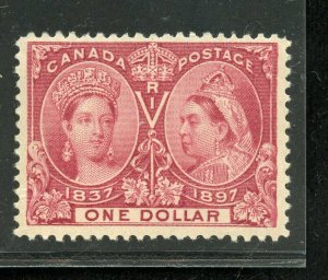 CANADA $1 QUEEN VICTORIA JUBILEE SCOTT # 61 WITH CREASE MINT NH SCOTT $ 2750.00