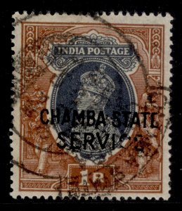 INDIAN STATES - Chamba GVI SG O68, 1r grey & red-brown, FINE USED. Cat