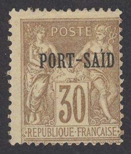 France-Offices in Egypt Port Said Sc# 10 MH 1899-1900 30c Overprint