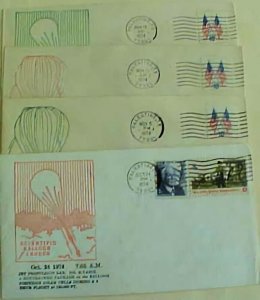 US BALLOON PALESTINE 1974 OCT 24, NOV 6, 12 , 25