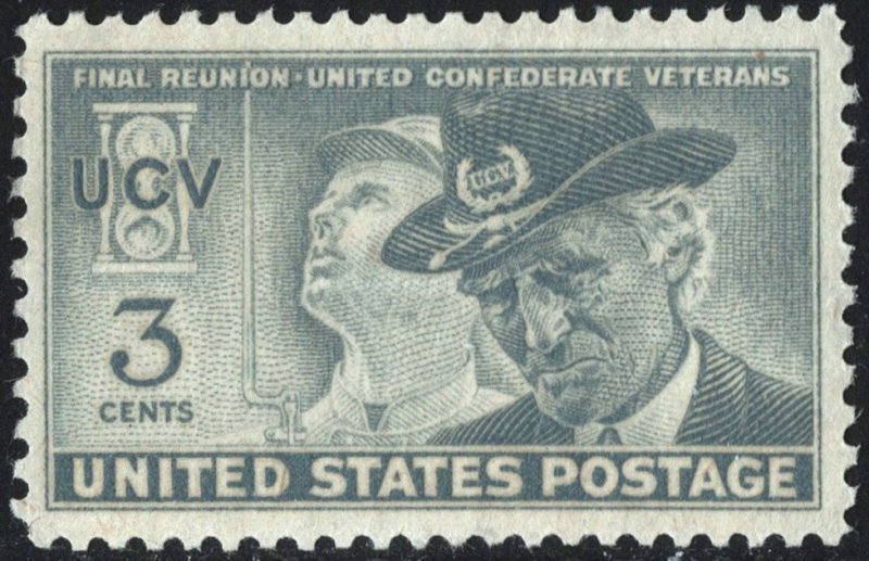 SC#998 3¢ United Confederate Veterans Single (1951) MNH