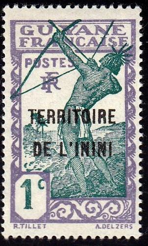 Inini #1 Ovpt. On French Guiana, 1932. Unused, HM