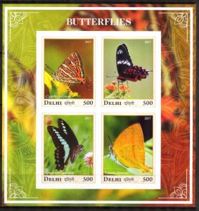 Delhi MNH S/S Butterflies 2017