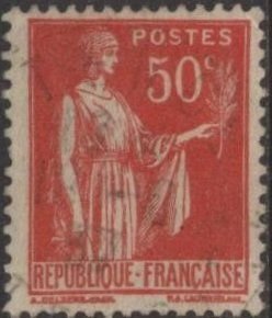 France 267 (used) 50c Peace with olive branch, rose red (1932)