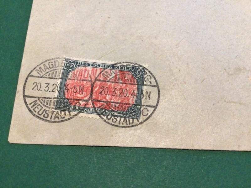 German Empire 1920 Magdesburg Neustadt high value stamps postal cover 62401 