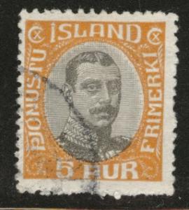 ICELAND Scott o42 used 1920 official stamp CV$1.10