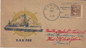 US Navy USS Fox DD 234  1938  Last Day in Commission
