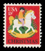 PCBstamps   US #1769 15c Christmas - Hobbyhorse, 1978, MNH, (3)