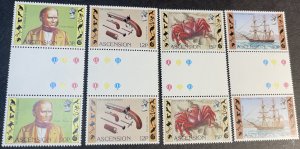 ASCENSION ISLAND # 305-308-MINT NEVER/HINGED-COMPLETE SET OF GUTTER PAIRS-1982