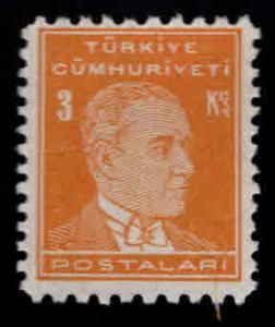 TURKEY Scott 1021 MH* stamp from 1950 -1951 set