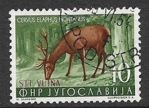 YUGOSLAVIA TRIESTE ZONE B 1954 10d Red Deer Issue Sc 95 VFU