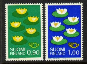 Finland 593-4 MNH Water Lilies, Nordic Cooperation