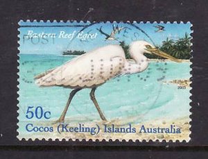 Cocos (Keeling) Is.-Sc#337a-used 50c Eastern Reef Egret-Birds-2003-